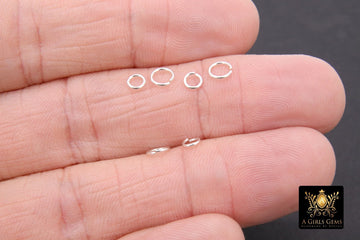 925 Sterling Silver Jump Rings, Open Snap Close Rings #3298, 4 mm or 5 mm